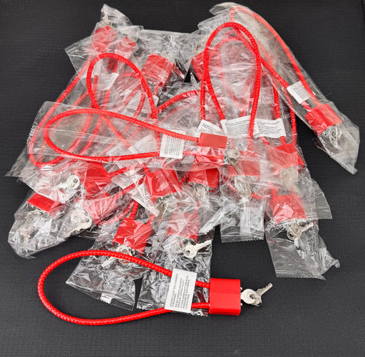 #KA-CGL15  Cable Lock 15 inch  20 pcs Universal Keys- Keyed Alike