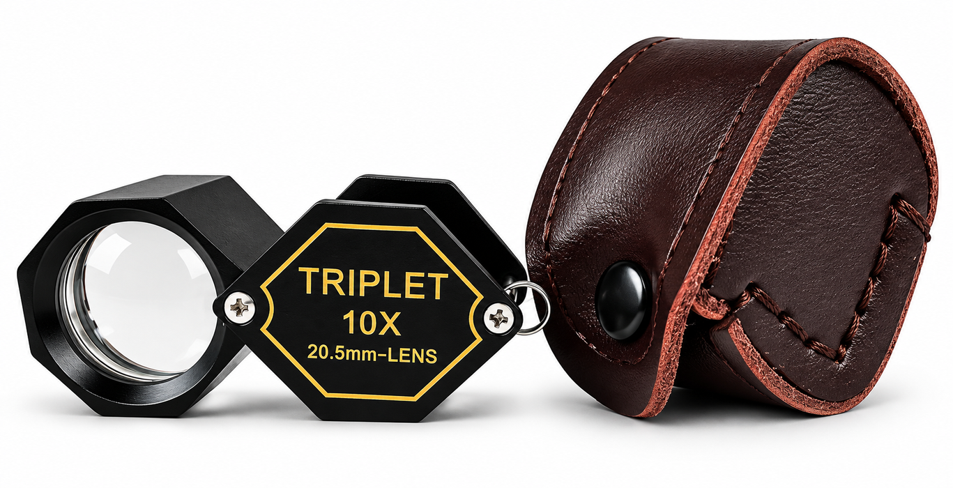 MML10H 10X Professional Jewelers 20.5 mm Triplet Hex Loupe