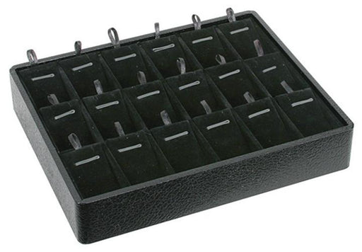 M&M PT918V-BK Stackable 18 Pendant Tray Black & Black