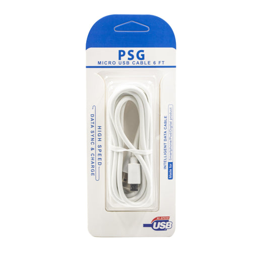 V8-2A PSG Micro USB 6 Foot Auto, Home Charge and Sync  Cable